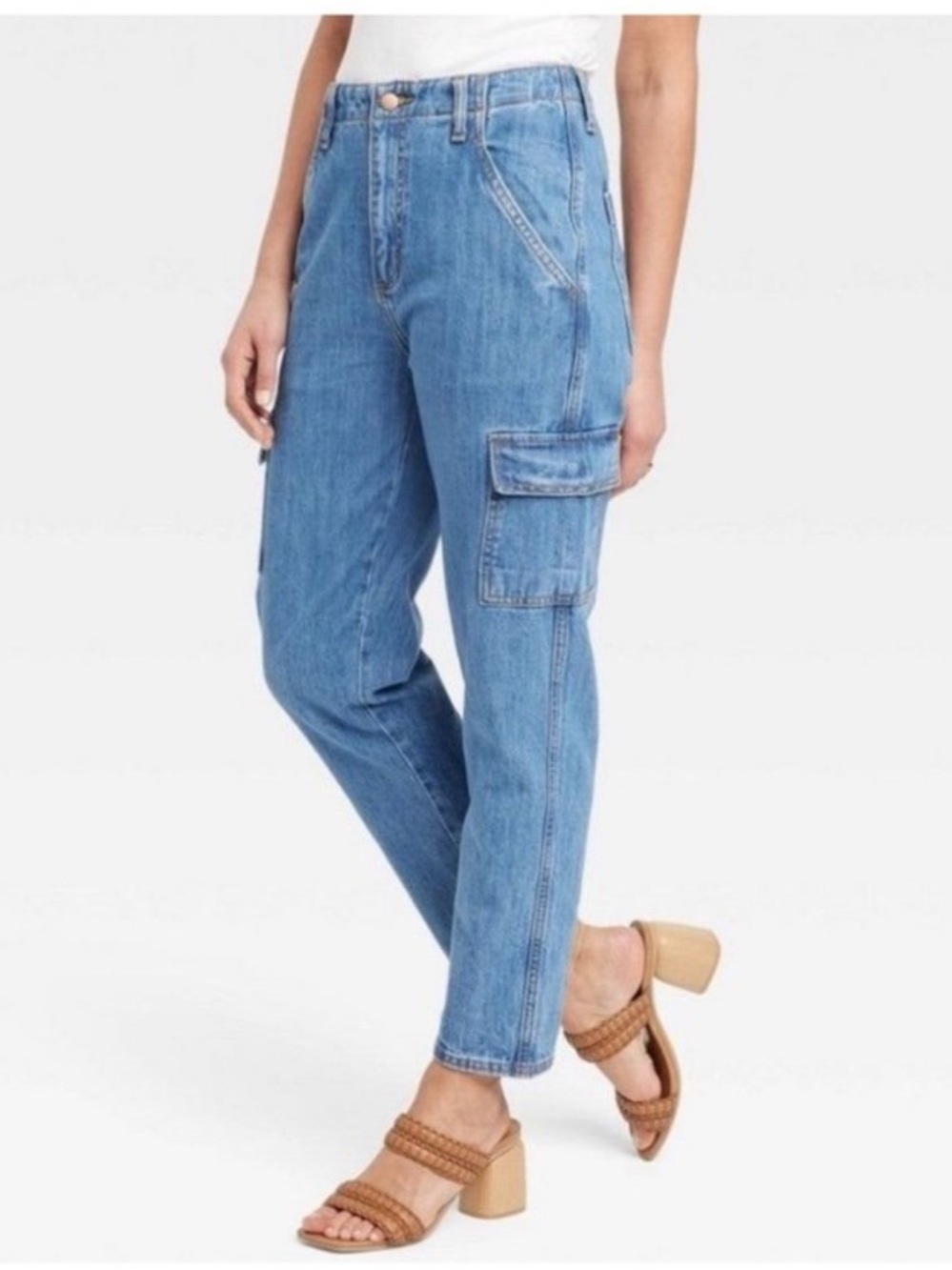 Universal Thread High Rise Boyfriend Cargo Straight Leg Jeans